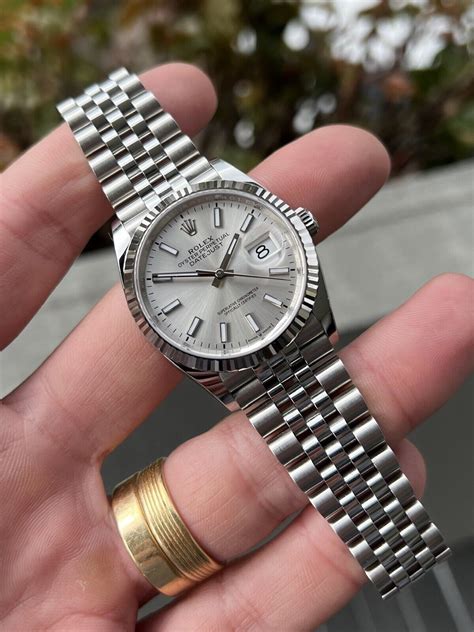 silver rolex datejust 36|rolex datejust 36mm for sale.